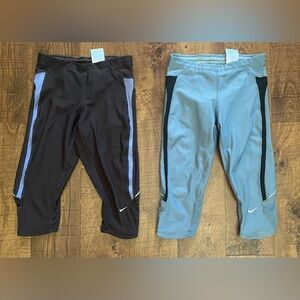 Nike fit dry Womens crop pants/bike shorts 2 pairs Sz small 4/6 FitDry